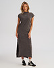 sukienki midi damskie T-shirtowa sukienka maxi z efektem sprania grafitowa 1