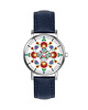 zegarki damskie Zegarek  mały - Folkowa mandala - skórzany, granatowy 1
