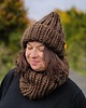 czapki damskie Komplet zimowy czapka i komin Peruvian WOOLY czekolada 2