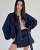 kurtki damskie Krótka kurtka bomber zipper denim dark blue 4