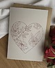 zaproszenia i kartki na ślub Kartka ślubna rocznicowa minimalistyczna kwiaty serce eko 1