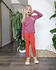 legginsy i getry dla dziewczynki Legginsy dziecięce prążek dynia 2
