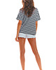 t-shirt damskie Bluzka C203 czarne paski 5