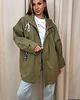 kurtki damskie Kurtka parka z kapturem Khaki 1