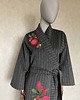 płaszcze damskie Kimono płaszcz wełna paski kwiaty filowane. 3