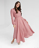 sukienki maxi damskie Lniana sukienka CAMELLIA MAXI DUSTY PINK 1