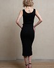 sukienki midi damskie Bawełniana prążkowana sukienka, CELINA DEEP BLACK 7