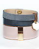 bransoletki skórzane .easy. pink&grey bransoletki skórzane 2