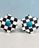 kolczyki z masy plastycznej Kolczyki Kwiatki Chess 1