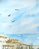 obrazy Akwarela Morski pejzaż oryginalny obraz A5 21x15 cm 2