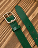 paski damskie Pasek damski skórzany 110 cm do spodni zielony ze złotą klamrą PG-11-GZ-110 3