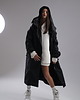 płaszcze damskie Parka Longline Hoodie Oversize czarna 2