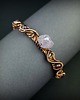 bransoletki wire wrapping Miedziana bransoleta mankietowa z ametystem 8