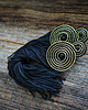 kolczyki soutache Czarno- złote spirale kolczyki soutache z chwostami 6