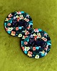 podkładki do kuchni Podkładki pod kubek- Czarny kot w nasturcjach- Coasters 1
