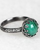 pierścionki srebrne Srebrny oksydowany pierścionek Princess z malachitem r.15 1