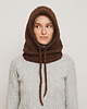 czapki damskie Balaclava DELMA - Czekoladowa - Handmade - Merino, alpaka, jedwab 2