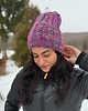czapki damskie Kolorowa duża czapka beanie z wełną i alpaką 1