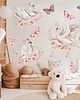 naklejki ścienne do pokoju dziecka Pastelowe naklejki łabędzie, motyle, kwiaty dla dziewczynki DK150 2