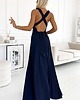 sukienki maxi damskie 509-1 Elegancka długa suknia wiązana na wiele sposobów - GRANATOWA 2