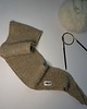 szale damskie Beige alpaca hand knitted scarf. 4