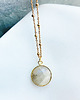 złote naszyjniki NASZYJNIK z  Kamieniem księżycowym biały kamień 3