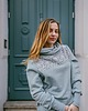 bluza z kapturem damska Miętowa geometryczna 2