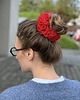 gumki do włosów Vibrant red crochet scrunchie 5