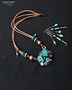 kolczyki z kamieniami Turkusowe kolczyki w stylu boho unikat handmade dla fanki turkusów PREZENT 9