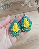 kolczyki soutache Kolczyki sutasz turkusowo-żółte 3