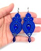 kolczyki soutache Verra kolczyki sutasz chabrowe lekkie wieczorowe z kryształkami 1
