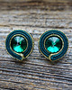 kolczyki soutache Zielono-złote kolczyki soutache 1