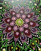 obrazy OBRAZ Kwiat Paproci, dot painting, kropkowe, mandala, na ścianę, 7