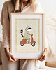 obrazy i plakaty do pokoju dziecięcego Szopik na skuterze - plakat dziecięcy 3