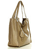 torby na ramię Modna torebka damska skórzany shopper bag - MARCO MAZZINI beżowa 3