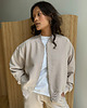 bluza bez kaptura damska Bluza Bomber caffe latte na zamek 3