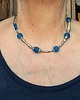 korale Vintage style uroczy naszyjnik z matowego błękitnego szkła Prezent handmade 3