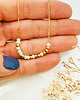 złote naszyjniki Krótki niebieski naszyjnik z koralików srebro 4