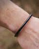 biżuteria męska męska bransoletka : SKÓRA : simple black II 1