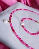 komplet biżuterii RAZEM TANIEJ! naszyjnik & bransoletka : fuchsia & pearl collection 1