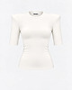 t-shirt damskie T-shirt CLOSE Crew Neck Ecru 2