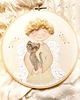 Chrzest - inne Aniołek z kotem, ręcznie malowany obrazek na pamiątkę dla dziecka 1