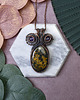 wisiory Miedziany wisiorek wire wrapping z jaspisem i ametystem #467 1