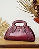 torebki do ręki Torebka skórzana ręcznie robiona góralska Cuero Wiśniowa wzory 1
