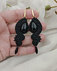 kolczyki soutache Długie kolczyki soutache z onyksem, czarne kolczyki sutasz 1