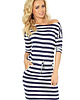 sukienki mini damskie 13-46 Sukienka sportowa - duże grube paski 2x2 1