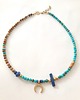 chokery Naszyjnik choker HATHOR  lunula, turkus, lapis lazuli, jaspis obrazkowy 3