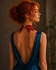 chokery Rudy jarzębinowy koronkowy choker 1