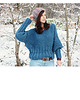 swetry damskie  Niebieski sweter handmade moher z wełną 3