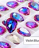 biżuteria różna Tunele do uszu łezki 10-100mm ze szklanym kryształkiem #029 violet blue 2